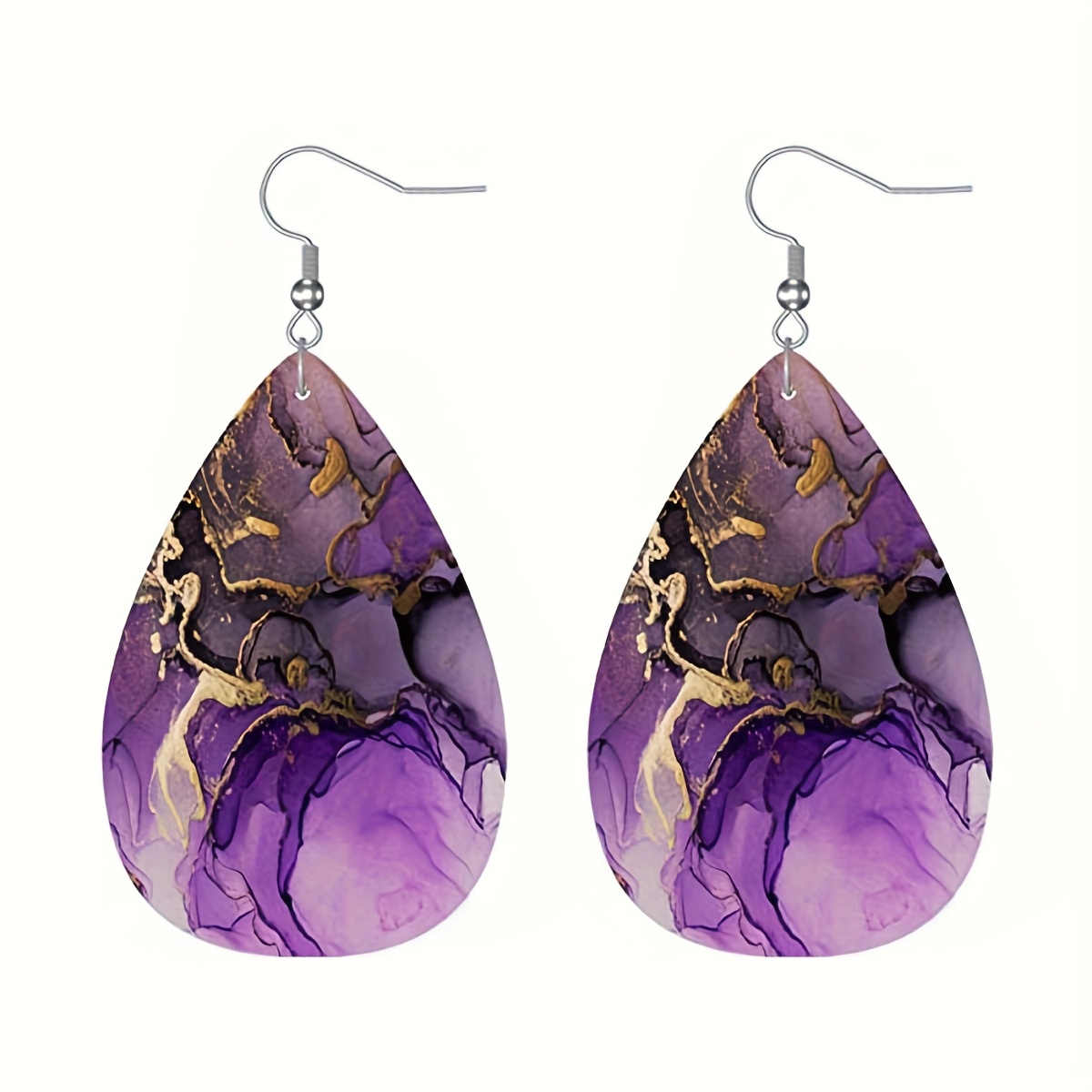 Women's Abstract Pattern Wooden Long Earrings, Gift